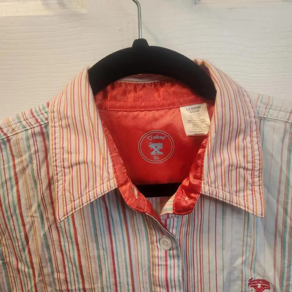 Twenty X Women's Striped Multi-Pattern Tailored Fit Button-Up Shirt Size Small - Picture 2 of 9